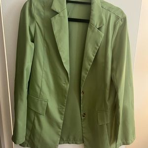 Green blazer.
